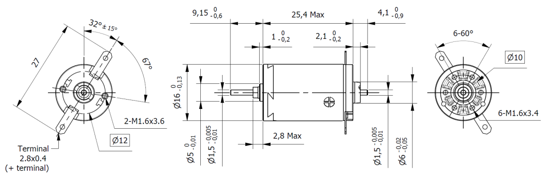 Tech 16DC25P-6V-G